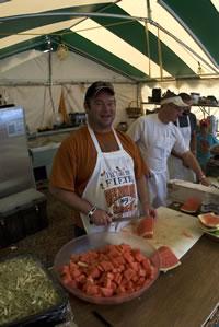 Backstage dining area at Telluride Bluegrass