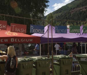 Waste station at Telluride Bluegrass (photo: Tim Benko)