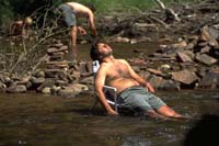 Napping in the cooling waters of the St. Vrain